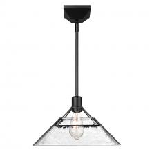  3308-M BLK-WTG - Kepler Medium Pendant in Matte Black with Water Glass Shade